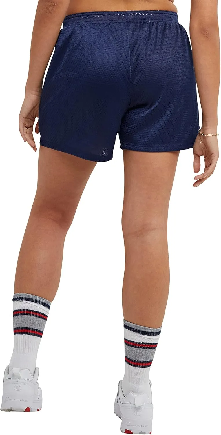 Champion Women's Shorts, Mesh Pull-on Shorts, Loose Mesh Shorts, Athletic Mesh Shorts, 4"