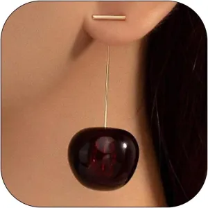 Cherry Earrings 3D Cherry Earrings for Women Cute Red Fruit Earring for Women Red Decorations Dress