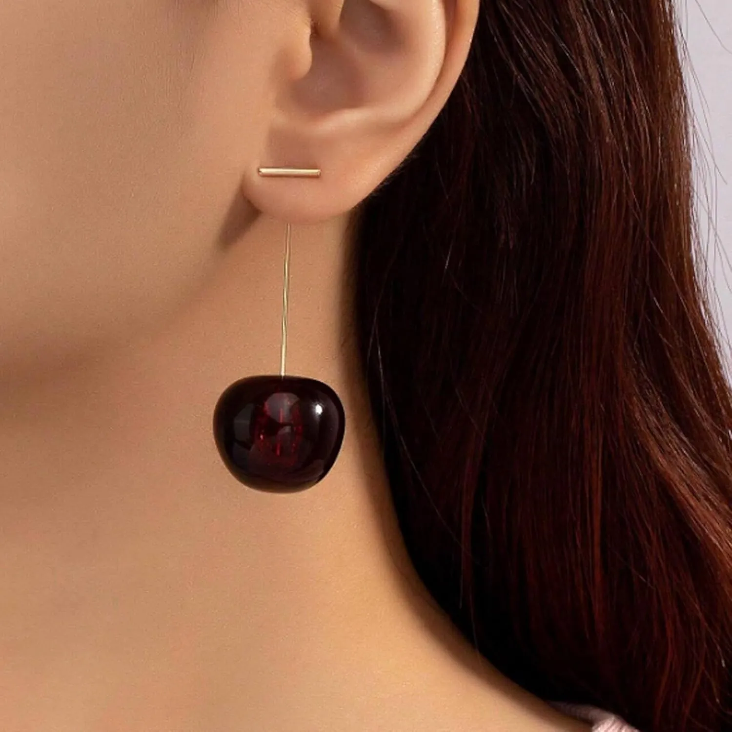 Cherry Earrings 3D Cherry Earrings for Women Cute Red Fruit Earring for Women Red Decorations Dress