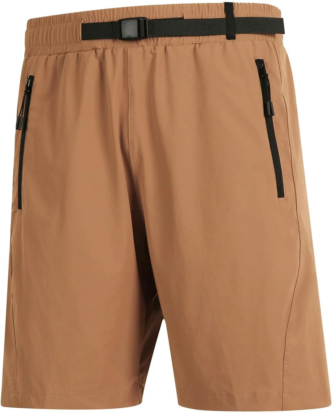 Chino Shorts Men Slim Fit Athletic Shorts Fitness Gym Shorts Men Summer Zipper Pockets Shorts Trendy Buckle Belted