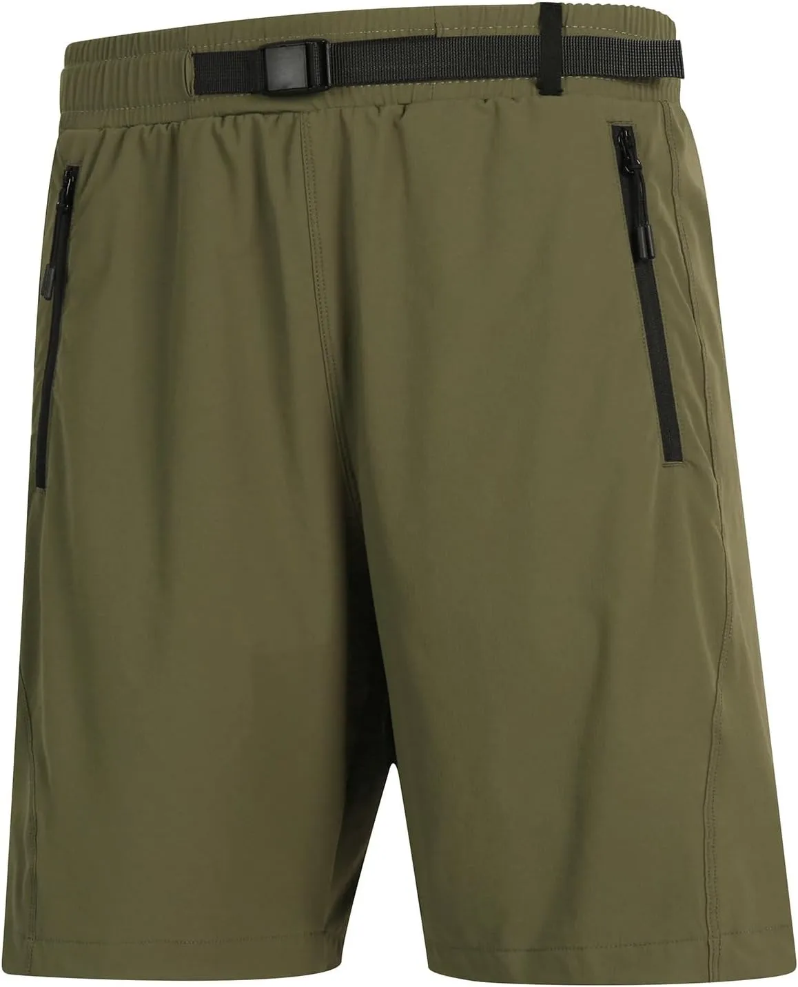 Chino Shorts Men Slim Fit Athletic Shorts Fitness Gym Shorts Men Summer Zipper Pockets Shorts Trendy Buckle Belted