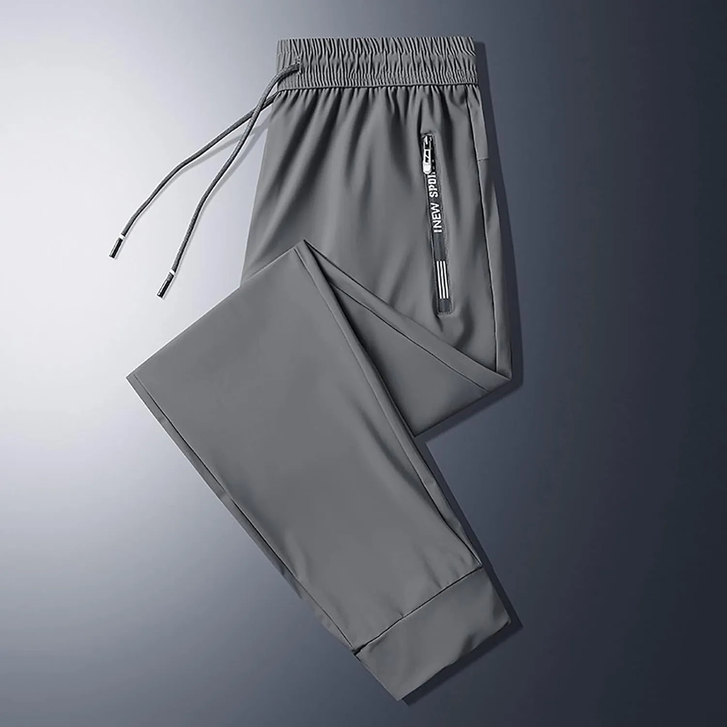 Chinos Pants Men Elastic Waist Drawstring Athletic Pants Quick Dry Lightweight Jogging Hiking Pants Plus Size Baggy Trousers