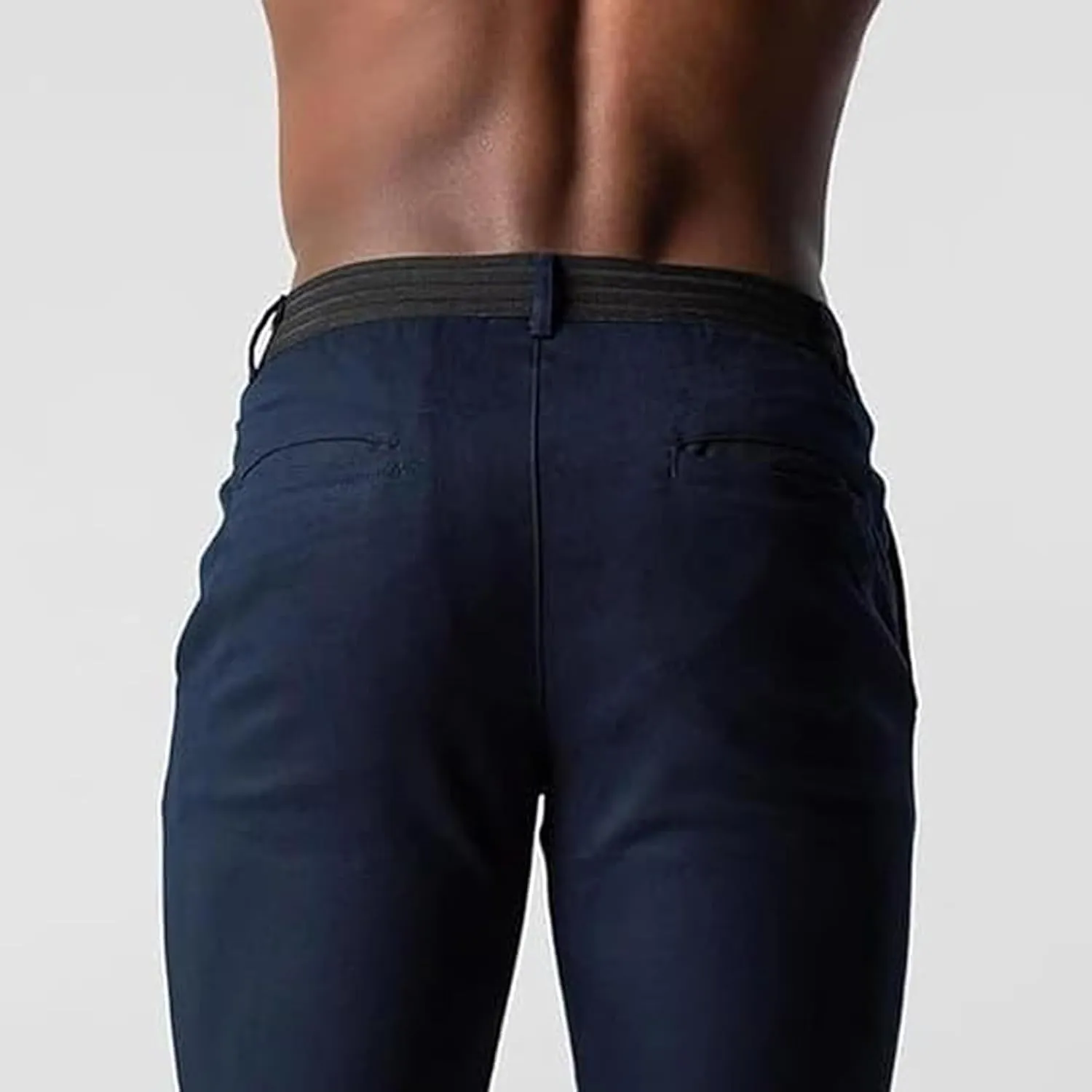 Chinos Pants Men Elasticity Casual Work Active Chinos Pant Elasticity Slim Fit Running Workout Trousers with Pockets