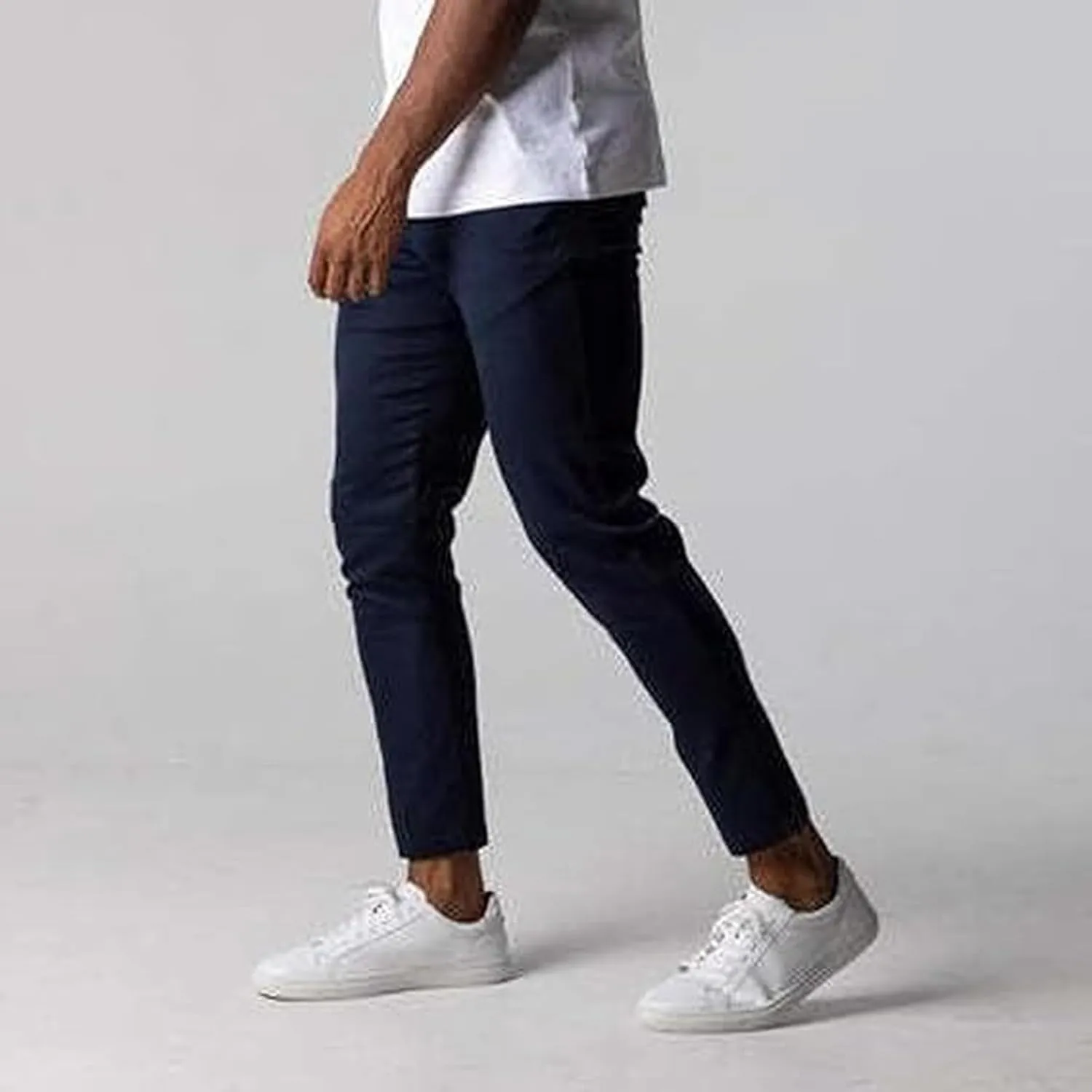 Chinos Pants Men Elasticity Casual Work Active Chinos Pant Elasticity Slim Fit Running Workout Trousers with Pockets