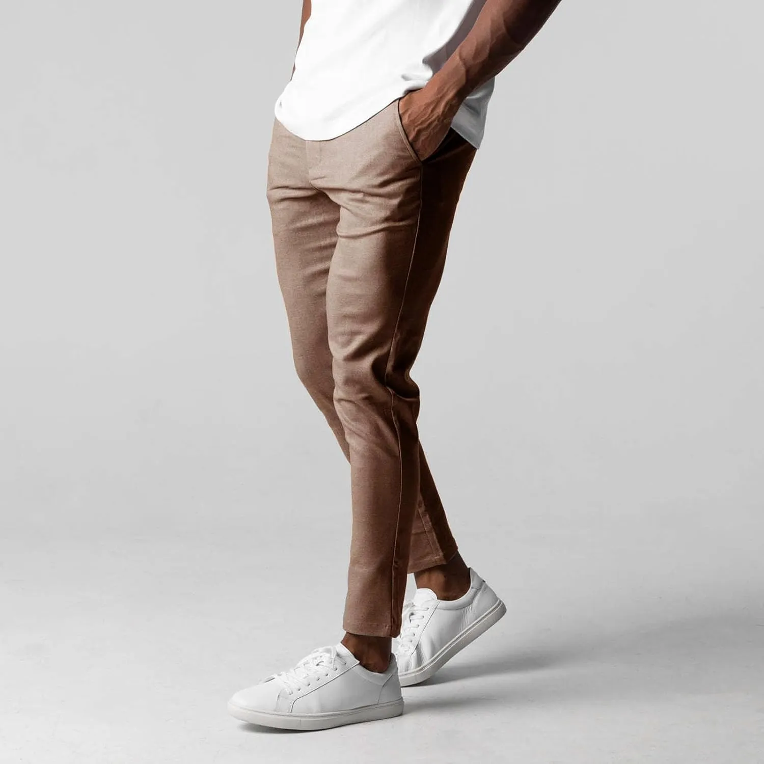 Chinos Pants Men Elasticity Casual Work Active Chinos Pant Elasticity Slim Fit Running Workout Trousers with Pockets