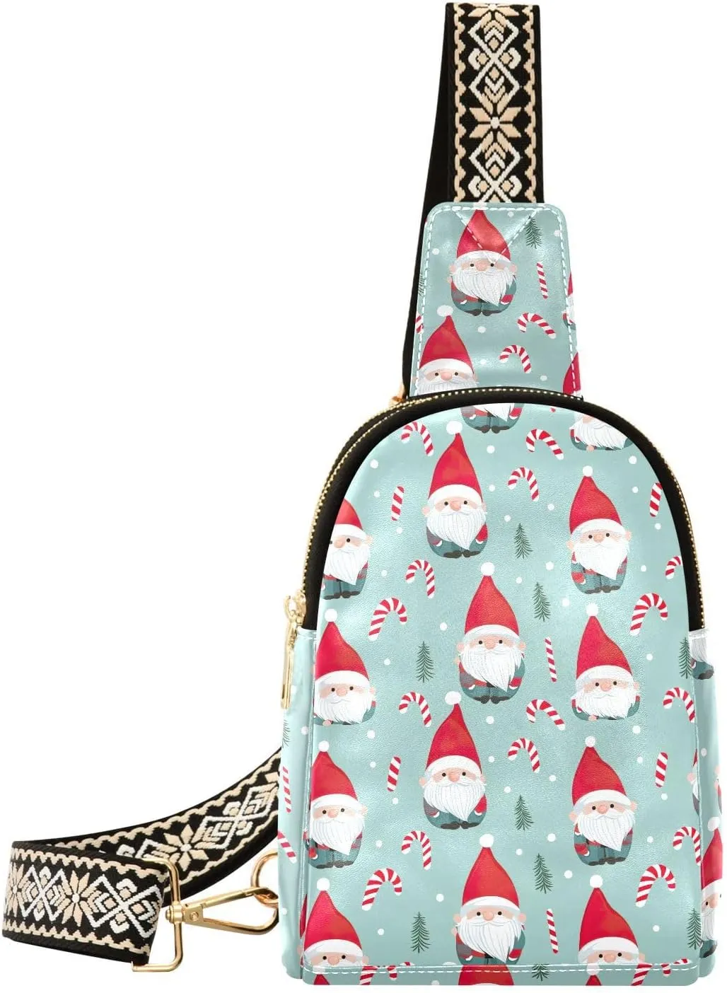 Christmas Gnome Sling Bag for Women Fanny Packs for Women Small Leather Fanny Pack Crossbody Bags Fashion Waist Packs Chest Bag for Travel 21344930