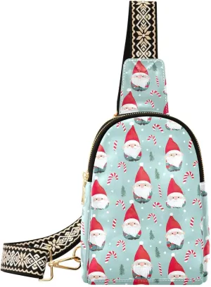 Christmas Gnome Sling Bag for Women Fanny Packs for Women Small Leather Fanny Pack Crossbody Bags Fashion Waist Packs Chest Bag for Travel 21344930