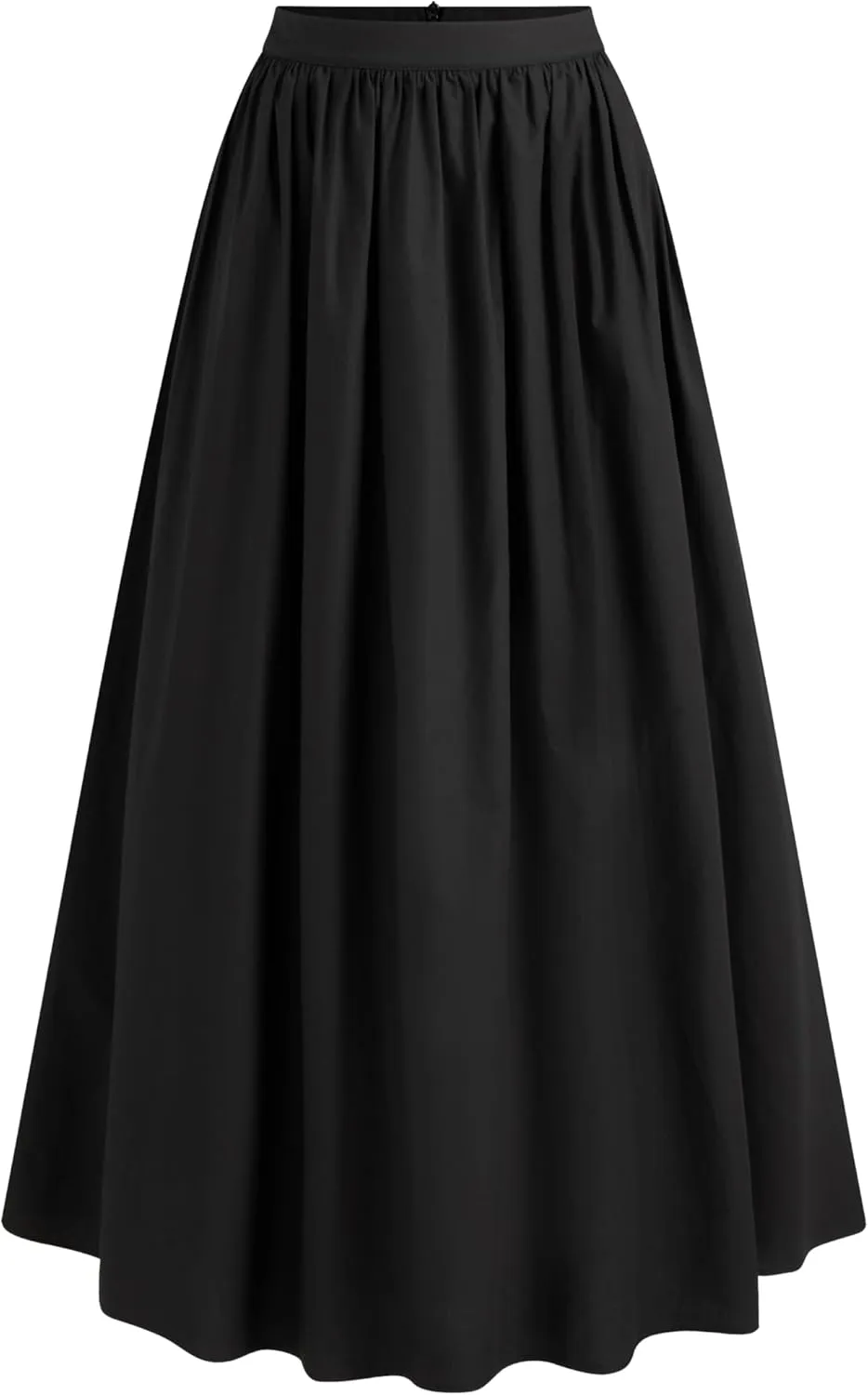 CIDER Skirts for Women Cotton Maxi Skirt Mid Waist Solid Ruffle Long A Line Skirts Casual Elegant Flowy