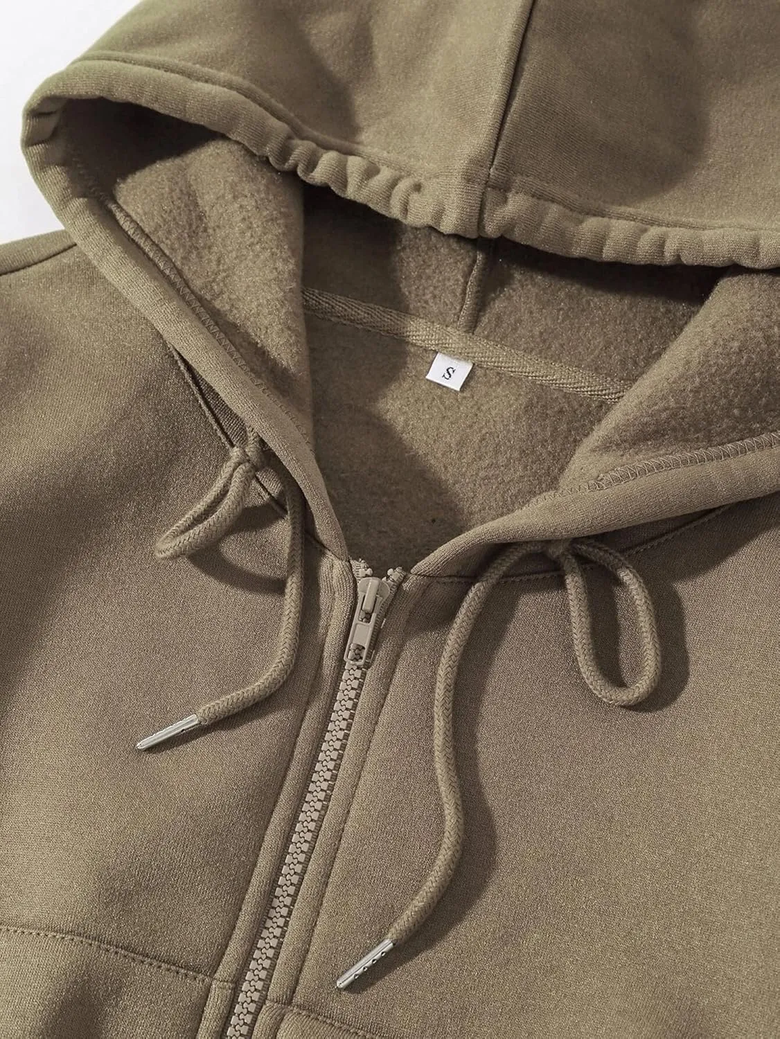 Cioatin Women Fleece Zip Up Crop Hoodies Sweatshirt Y2K Fall Trendy Long Sleeve Athletic Workout Pullover Jacket Sweater