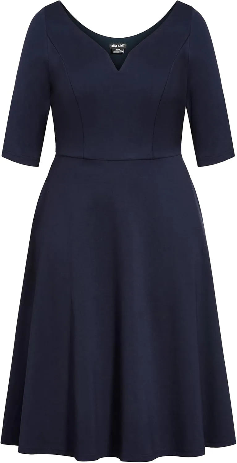 City Chic Women's Plus Size Dress - Cute Girl Elbow Sleeve