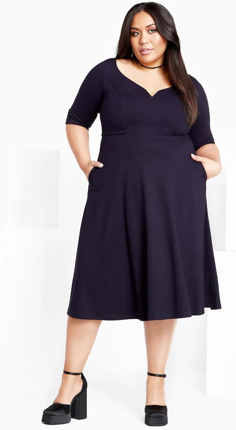 City Chic Women's Plus Size Dress - Cute Girl Elbow Sleeve