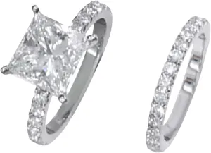 Classic Bridal Sets Band Ring for Women, White Cubic Zirconia Square CZ Stone Cocktail Engagement Wedding Rings