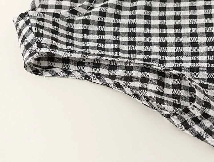 Classic Gingham Lace Trim Dress