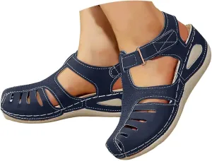 Closed Toe Wedge Sandals for Women Dressy Summer Comfortable Platform Wedges Ankle Strap Wide Width Walking Sandals Arch Support Casual Hollow Out Sandal Dress Shoes