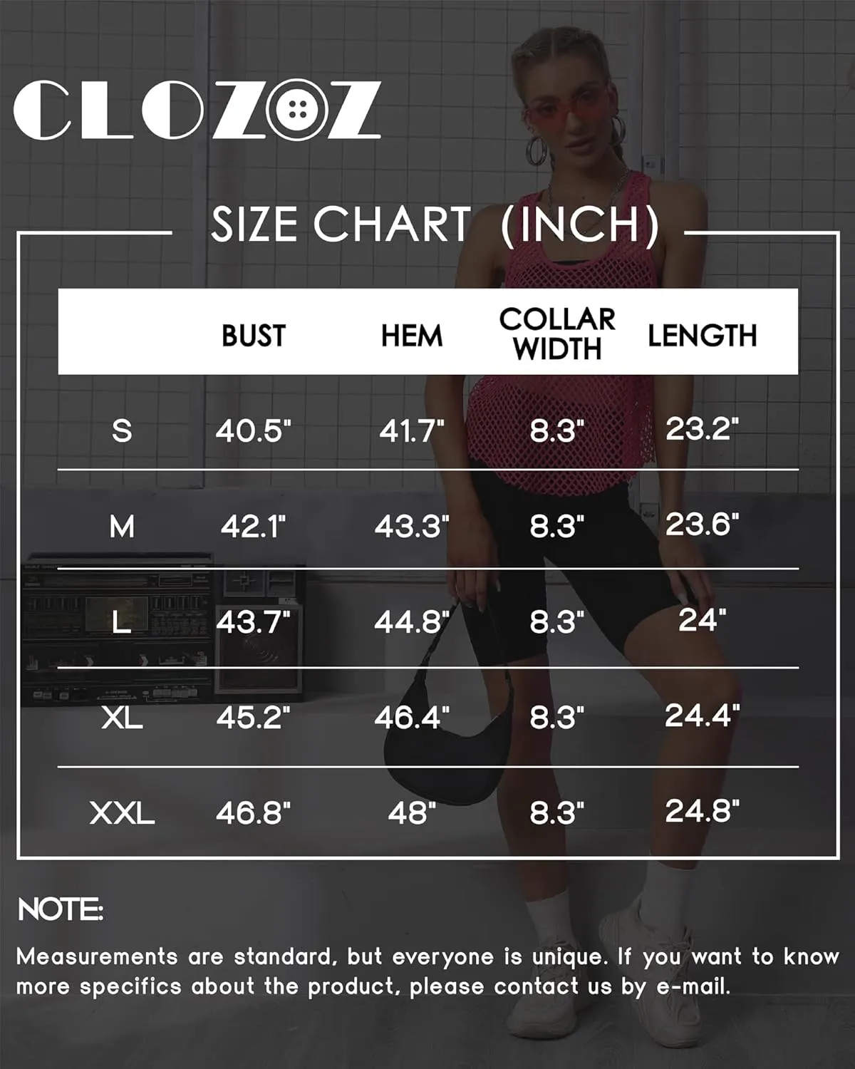 CLOZOZ Fishnet Tank Tops Mesh See Through Tops for Women Trendy Sheer Scoop Neck Sleeveless Going Out Tops