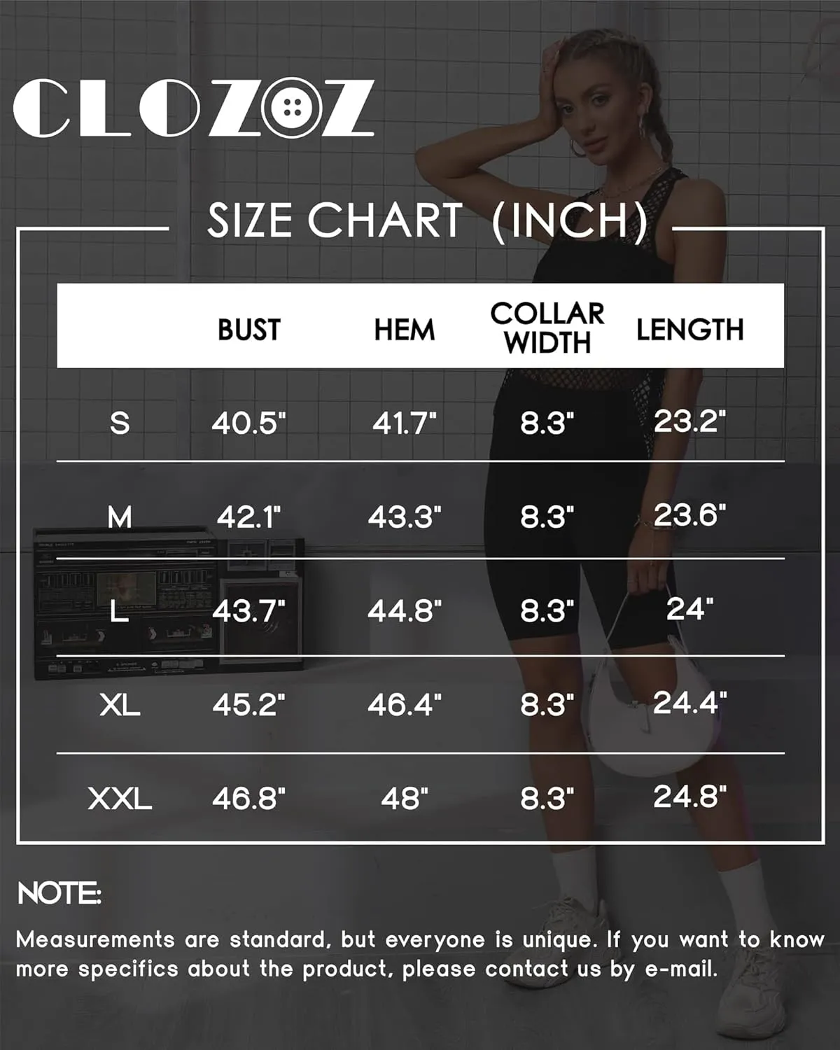 CLOZOZ Fishnet Tank Tops Mesh See Through Tops for Women Trendy Sheer Scoop Neck Sleeveless Going Out Tops