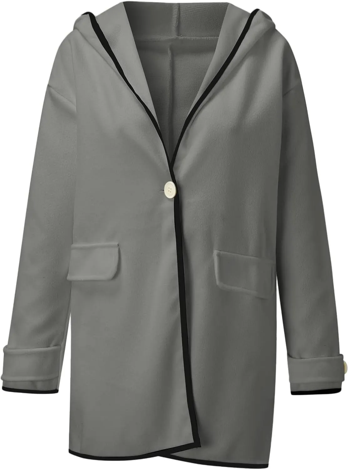 cooki Trench Coat for Women 2023 Hooded Wood Blend Lapel Callor Windproof Pea Coat Winter Warm Fleece Jackets Outerwear Coat