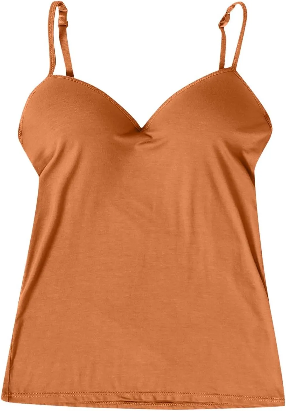 Cotton Camisole Tops for Women Shelf Bra Adjustable Spaghetti Strap Tank Top Basic Cami Undershirt