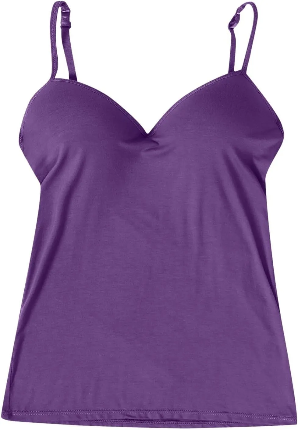 Cotton Camisole Tops for Women Shelf Bra Adjustable Spaghetti Strap Tank Top Basic Cami Undershirt