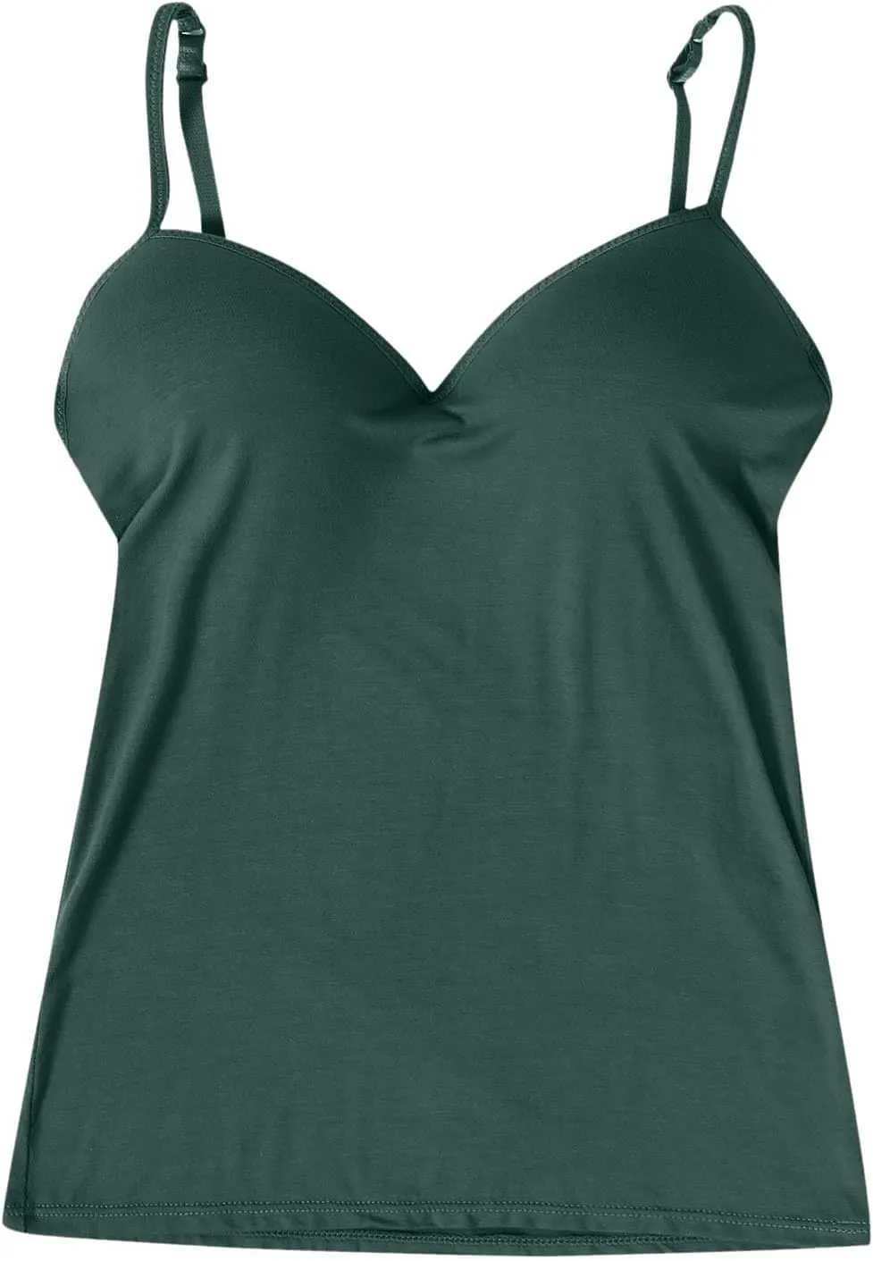 Cotton Camisole Tops for Women Shelf Bra Adjustable Spaghetti Strap Tank Top Basic Cami Undershirt
