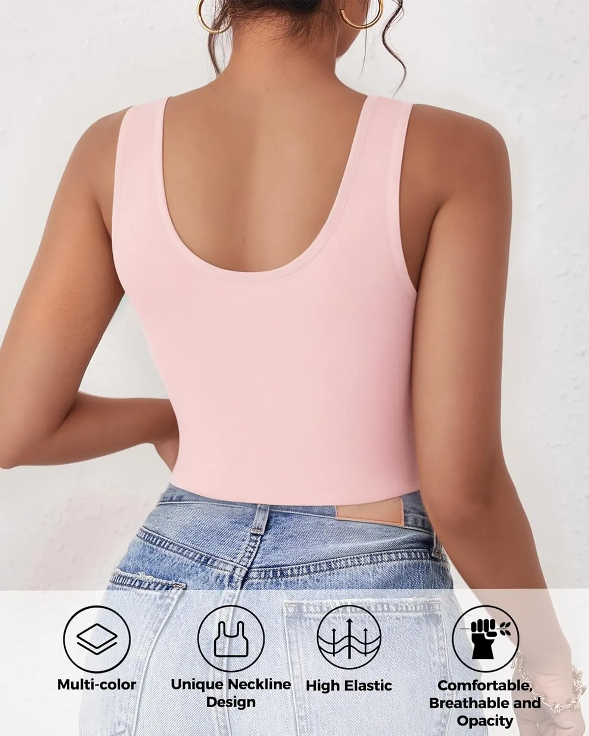 Crop Tops for Women, U Neck Tank Tops, Sleeveless Basic Cropped Racerback Going Out Tops Athletic Sports Shirts