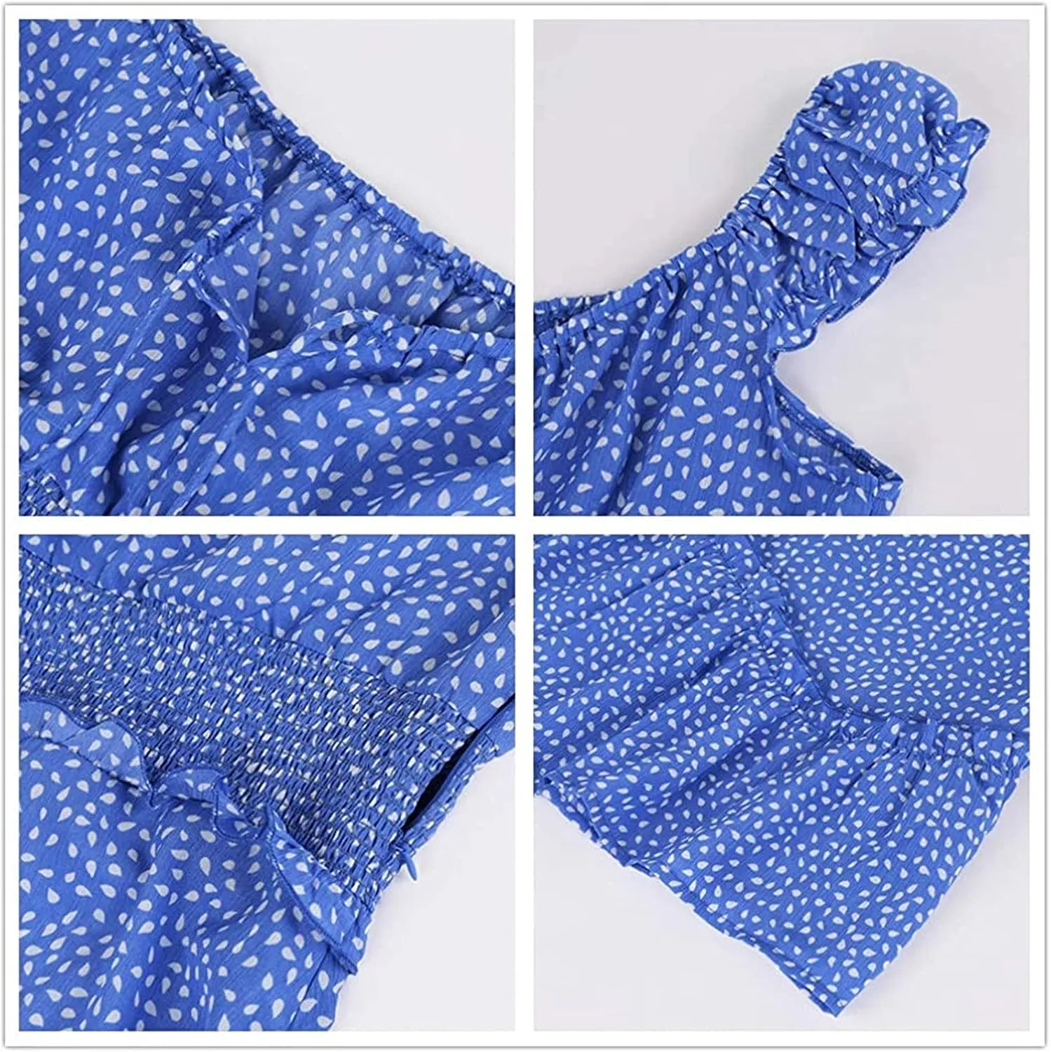 Cute Short Summer Dresses for Teens Sexy Ruffle Floral Sundresses Tie Front Pleated Boho Mini Smocked Dress