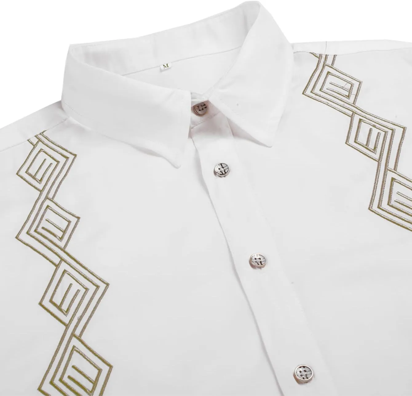 Daupanzees Men's Guayabera Cuban Shirts Short Sleeve Embroidered Shirts Beach Button Down Shirts Summer Casual Shirts Top