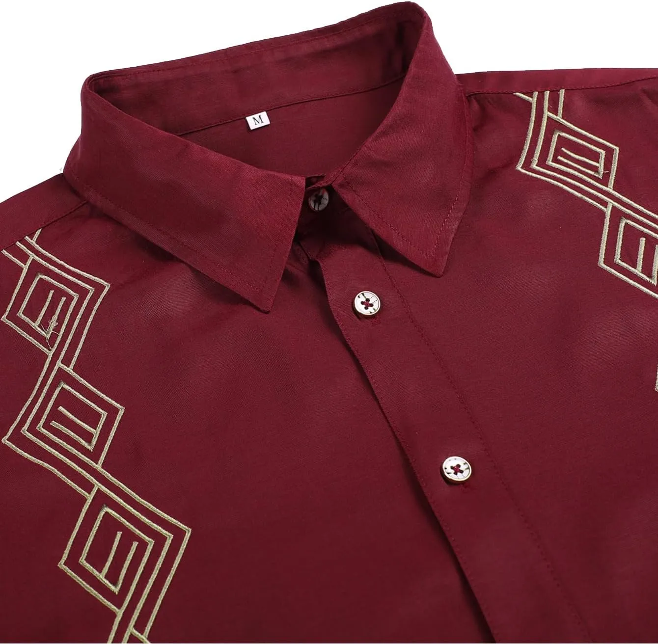 Daupanzees Men's Guayabera Cuban Shirts Short Sleeve Embroidered Shirts Beach Button Down Shirts Summer Casual Shirts Top