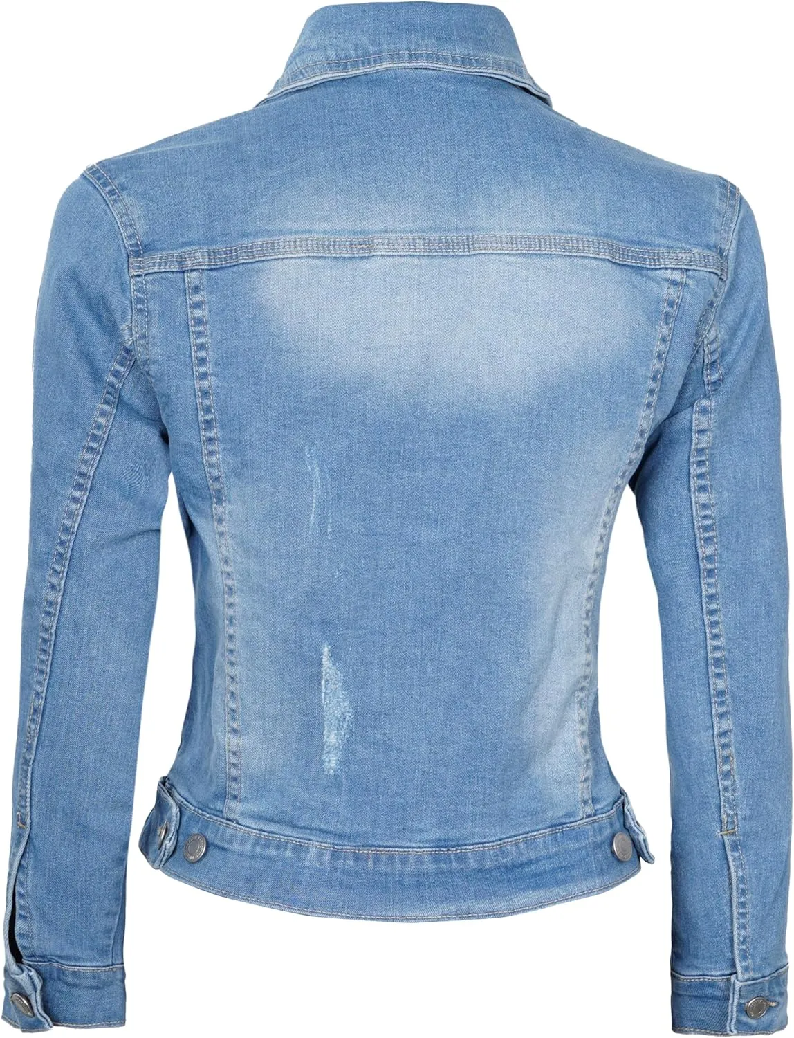 Decrum Denim Jacket for Women - Casual Stylish Outerwear Blue and White Jean Jacket Women