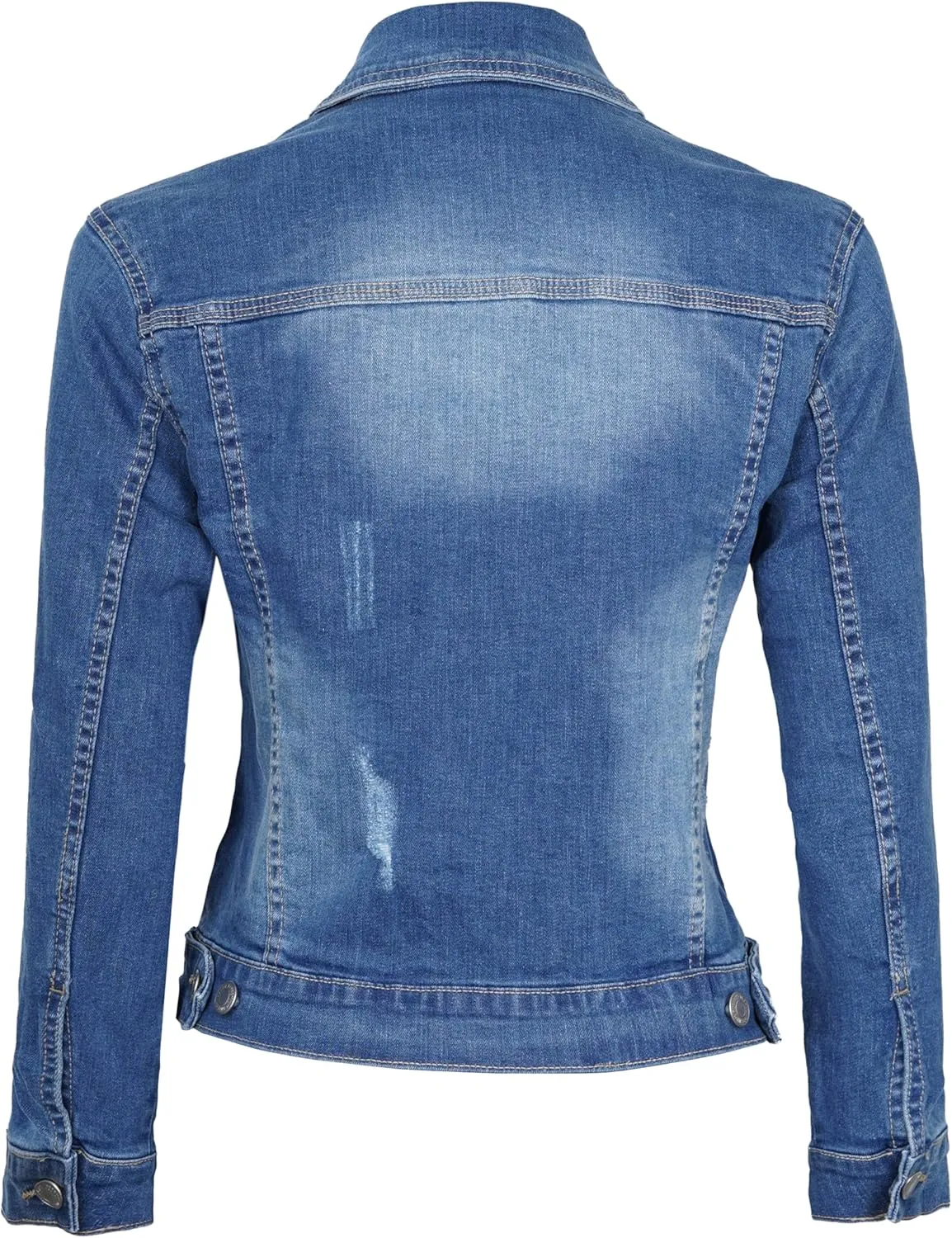 Decrum Denim Jacket for Women - Casual Stylish Outerwear Blue and White Jean Jacket Women
