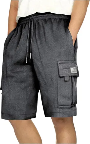 Dgoopd Cargo Shorts for Men Summer Sweat Shorts Drawstring Elastic Waist Shorts Casual Beach Shorts Athletic Gym Shorts 2025