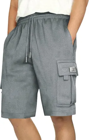 Dgoopd Cargo Shorts for Men Summer Sweat Shorts Drawstring Elastic Waist Shorts Casual Beach Shorts Athletic Gym Shorts 2025