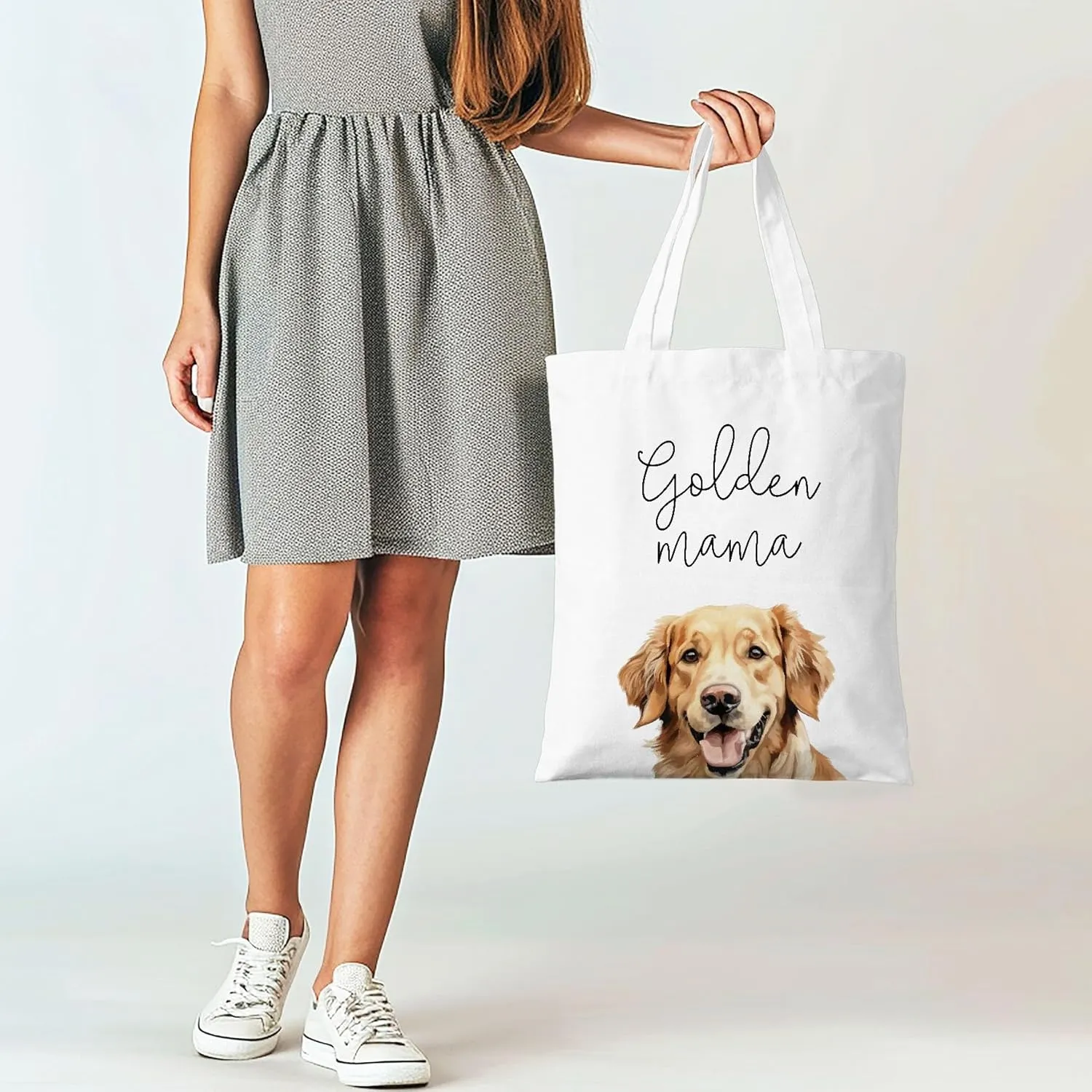 Dog Mama Canvas Tote Bag for Women, Dogs Lover Gift for Dog Mom, Birthday Christmas Cute Rottweiler Gifts For Women.