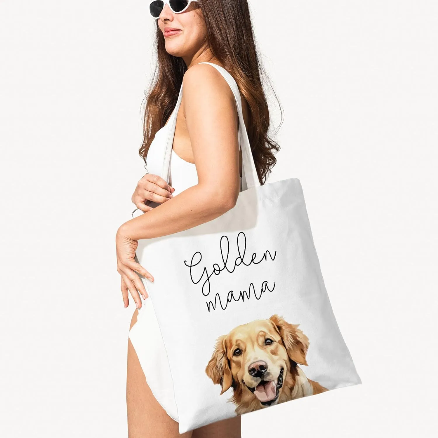 Dog Mama Canvas Tote Bag for Women, Dogs Lover Gift for Dog Mom, Birthday Christmas Cute Rottweiler Gifts For Women.