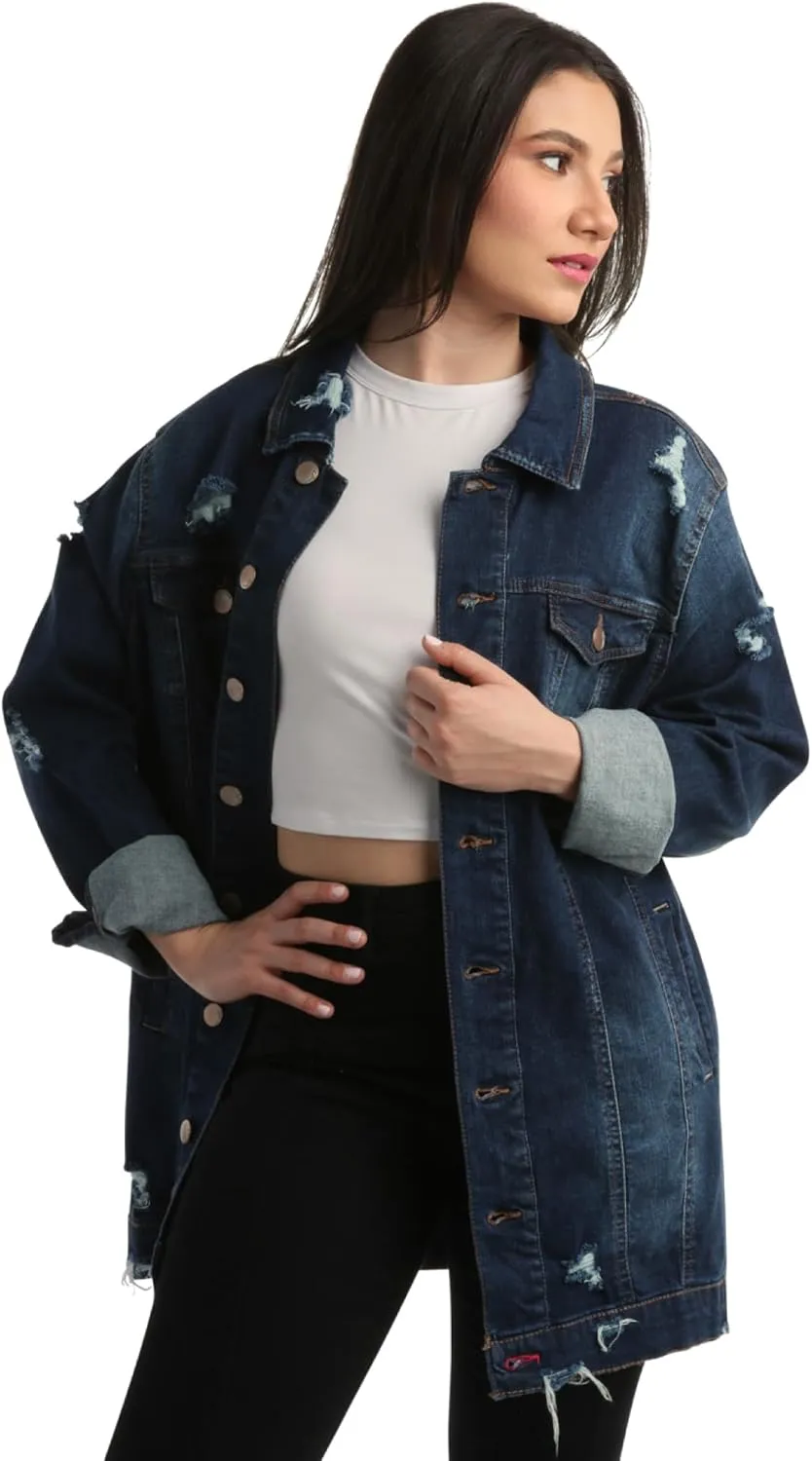 dollhouse Womens Jacket - Basic Denim Classic Crop Jean Jacket (Size: S-XL)