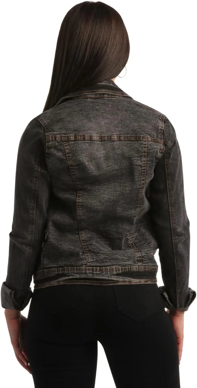 dollhouse Womens Jacket - Basic Denim Classic Crop Jean Jacket (Size: S-XL)