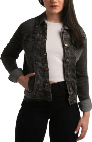 dollhouse Womens Jacket - Basic Denim Classic Crop Jean Jacket (Size: S-XL)