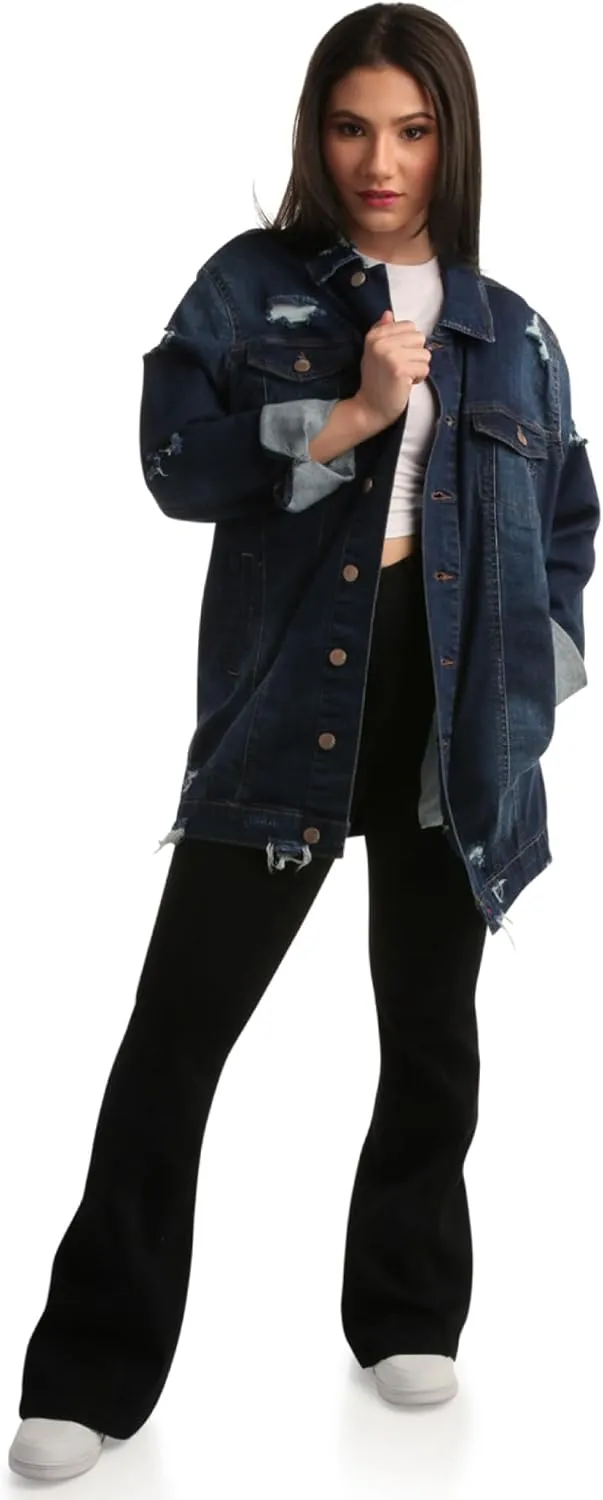 dollhouse Womens Jacket - Basic Denim Classic Crop Jean Jacket (Size: S-XL)