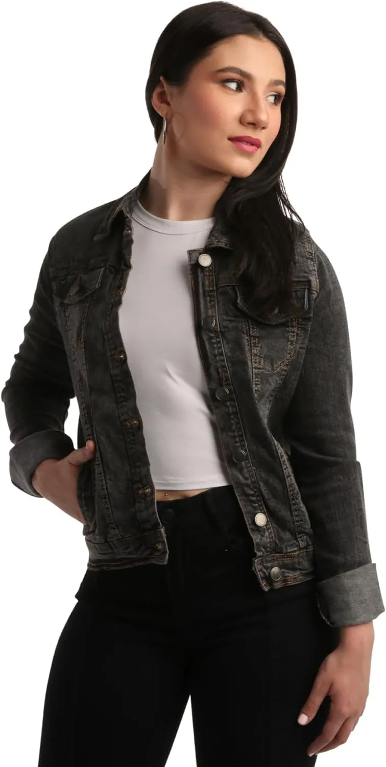dollhouse Womens Jacket - Basic Denim Classic Crop Jean Jacket (Size: S-XL)