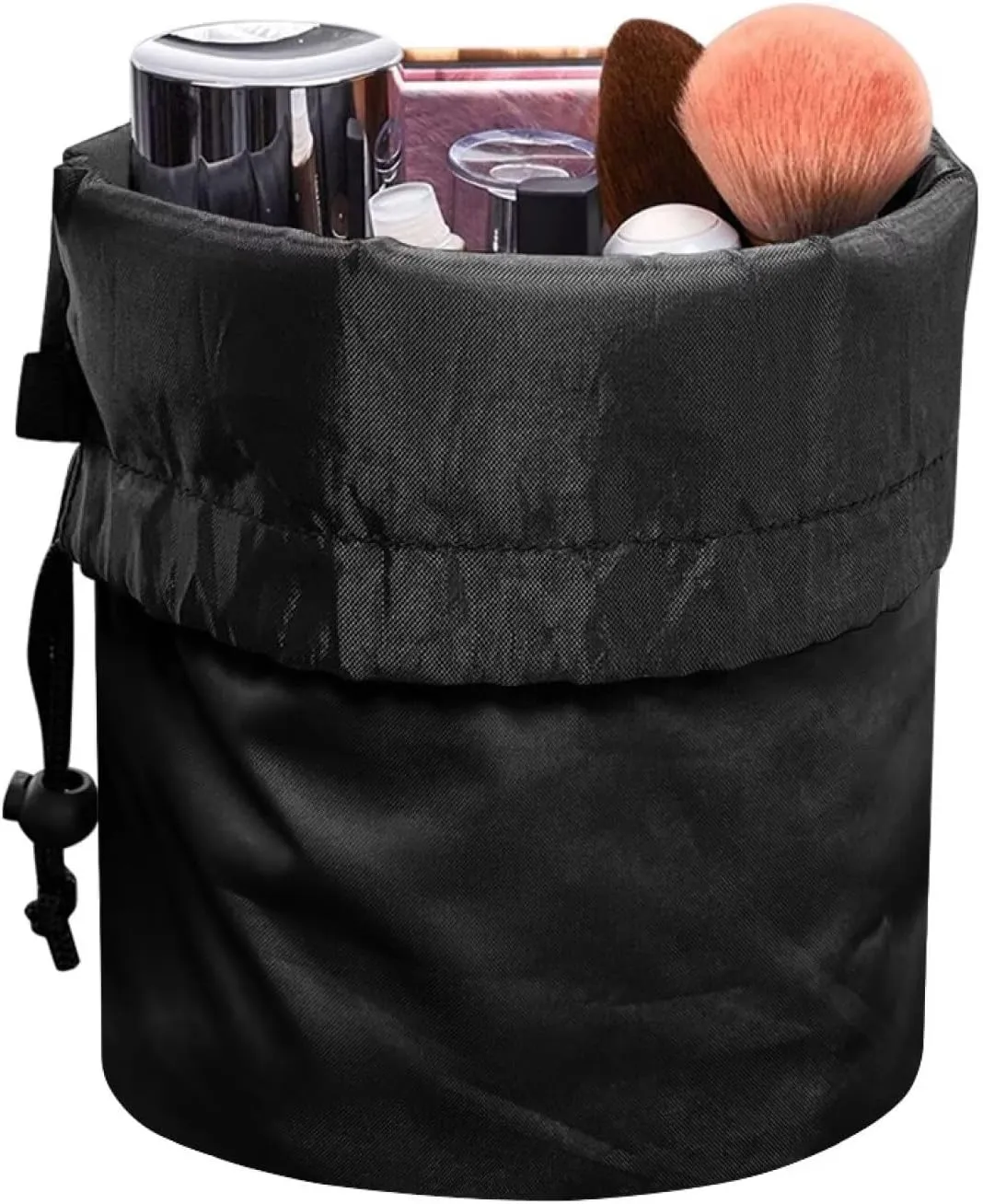 Dolyues Cherry Cosmetic Bag for Women Portable Makeup Organizer Bag Large Capacity Soft Drawstring Make Up Bag Foldable Toiletry Bucket Bag for Travel