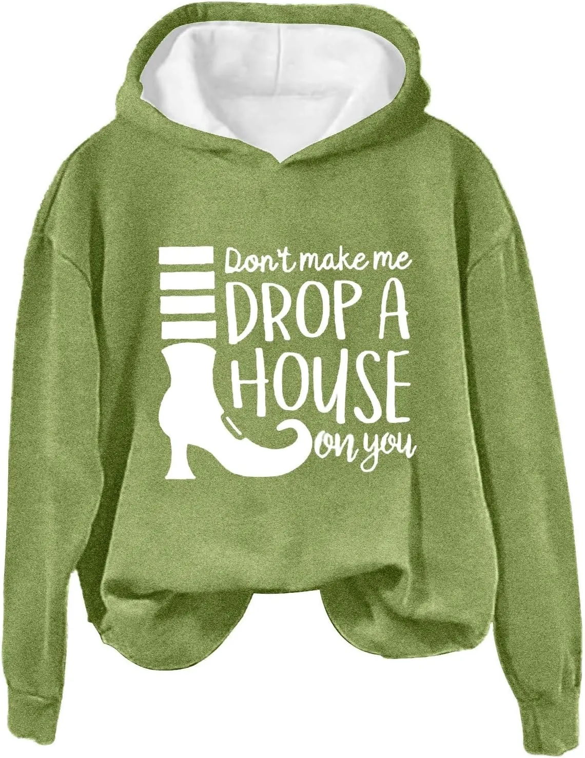 Don't Make Me Drop A House On You Halloween Hoodies Woman Funny Graphic Oversized Pullover Sweatshirts