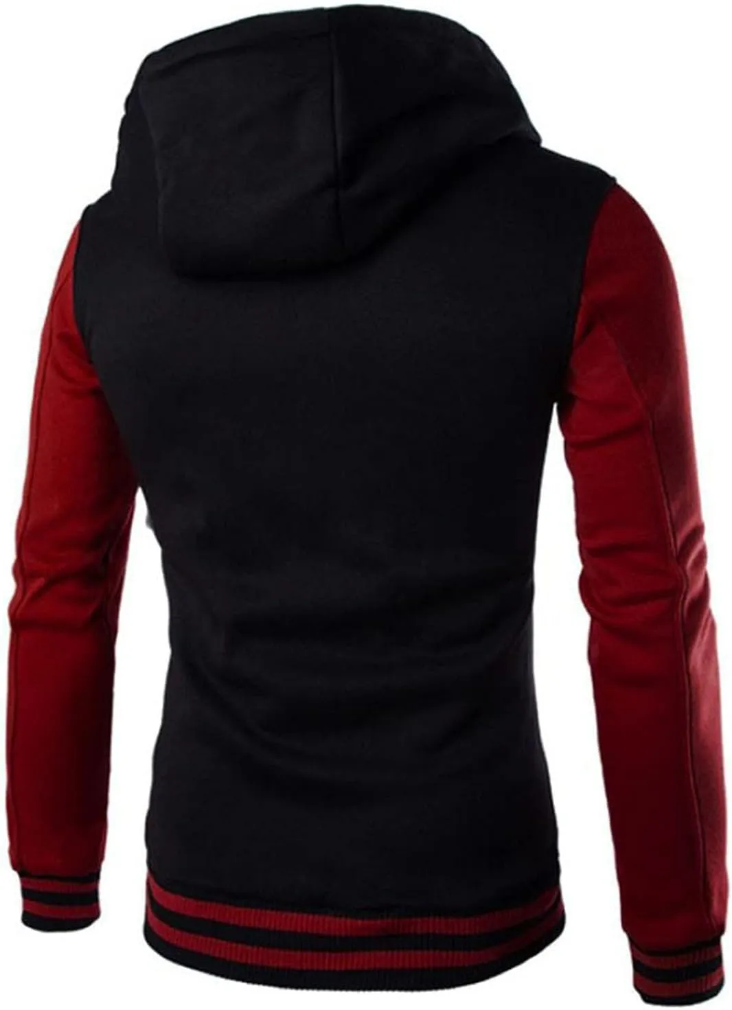 DuDubaby Men Tops Plus Size Casual Loose Hooded Long Sleeve Padded Sweatshirt Pullover Big Pockets