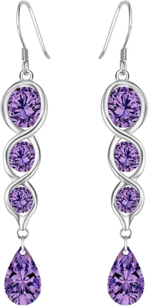 Earring Hoop Stud Drop & Dangle, Fashion Women Twist Teardrop Cubic Zirconia Charm Hook Earrings Jewelry Gift for Women Teen Girls Birthday Christmas Friends Gift