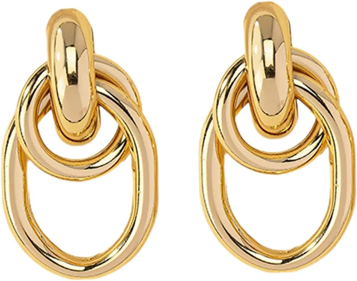 Earrings,1 Pair Women Earrings Prom Earrings Dangle Earrings for Women Fashion Jewelry Minimalist Earrings Jewelry for Women Circle Earrings Gold Statement Earrings for Women Alloy