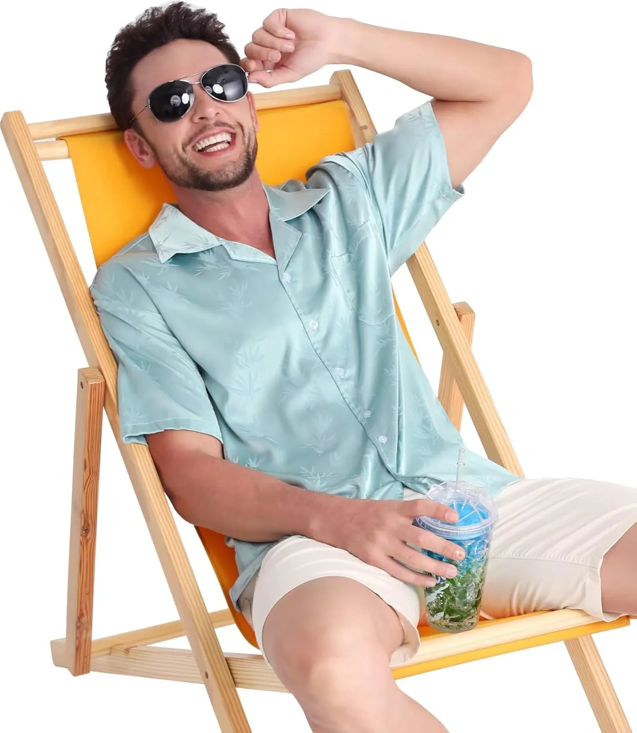 ELETOP Men's Hawaiian Shirts Summer Imitated Silk Jacquard Shirts Short Sleeve Casual Beach Shirts
