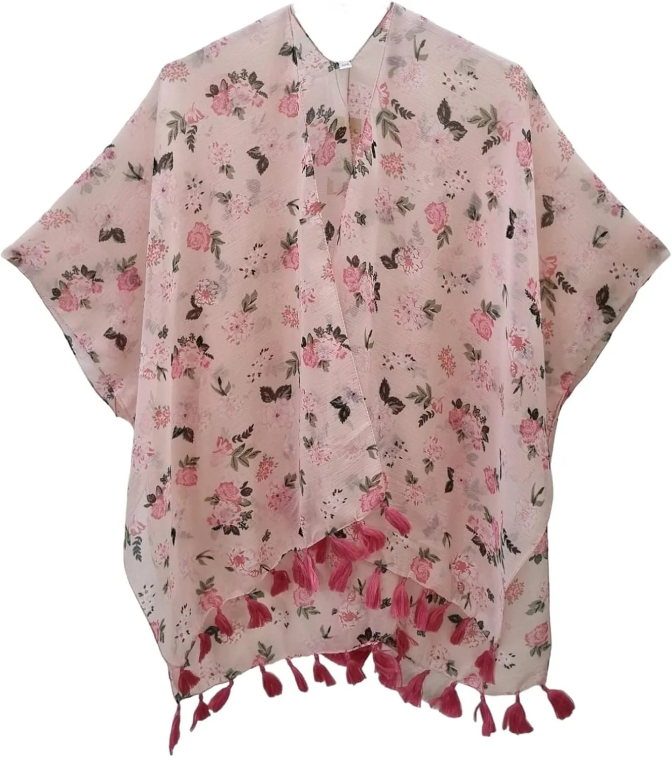 Elu  Women's Beach Cover up Swimsuit Kimono Cardigan Casual Tops with Bohemian Floral Print