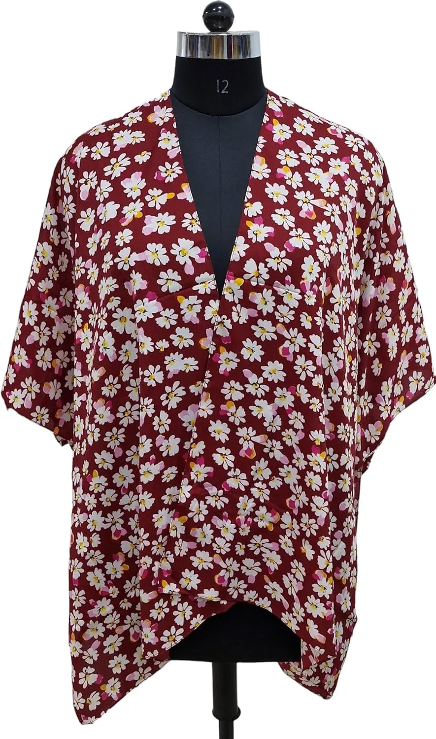 Elu  Women's Beach Cover up Swimsuit Kimono Cardigan Casual Tops with Bohemian Floral Print