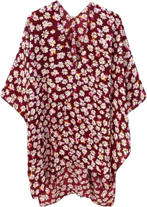 Elu  Women's Beach Cover up Swimsuit Kimono Cardigan Casual Tops with Bohemian Floral Print