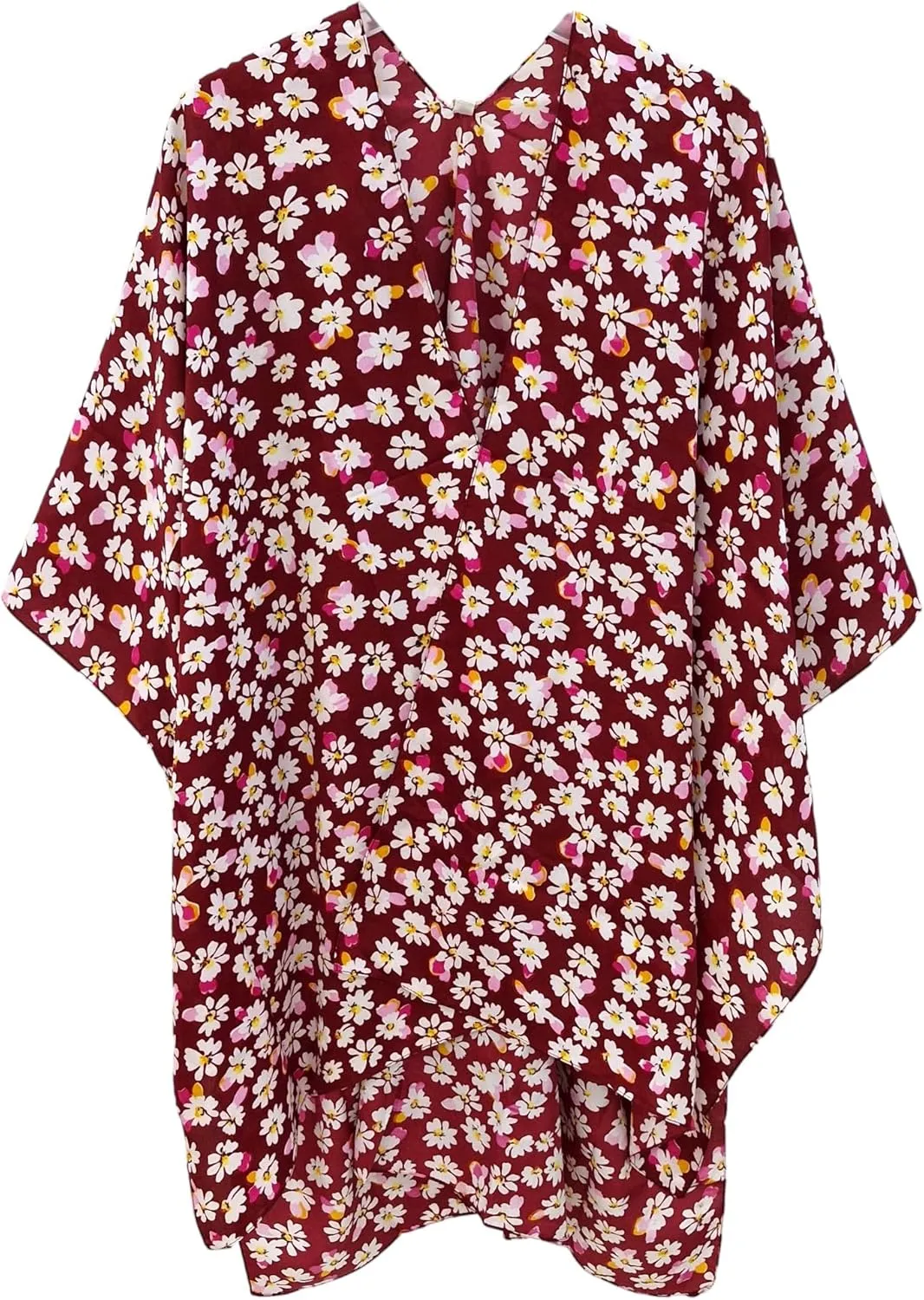 Elu  Women's Beach Cover up Swimsuit Kimono Cardigan Casual Tops with Bohemian Floral Print