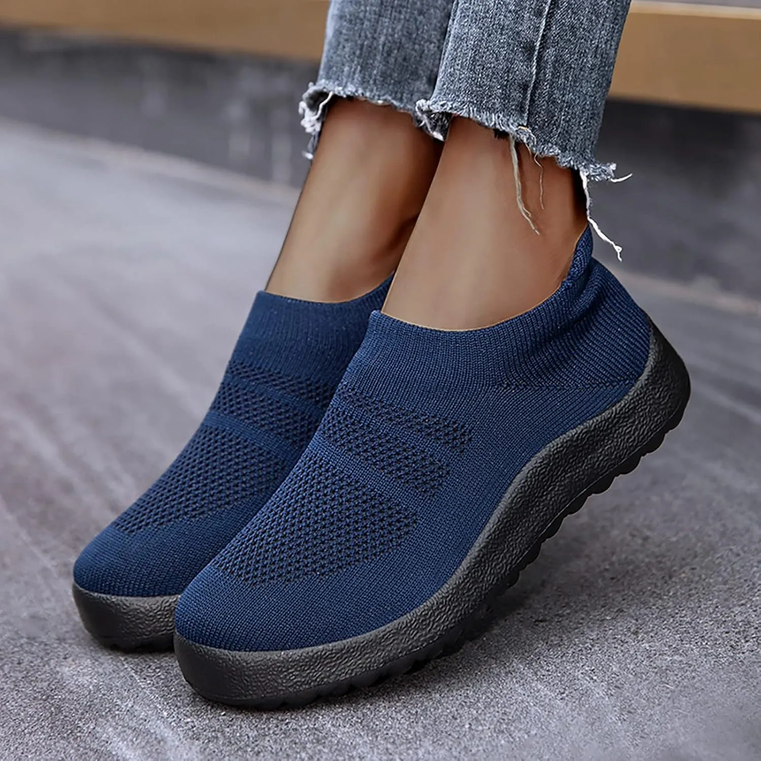 Extra Wide Women Walking Sneakers Size 8 X Wide Zapatos De Mujer para Caminar Suave Y Comodos Platform Slip On Sneakers for Women Fashion Womens Running Shoes Wide Width Women's Slip On Shoes Size 7